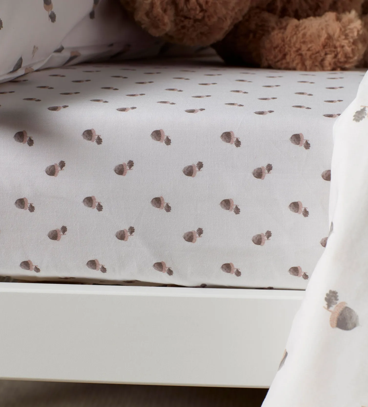 Secret Linen Store Acorn 100% Organic Cotton Fitted Sheet