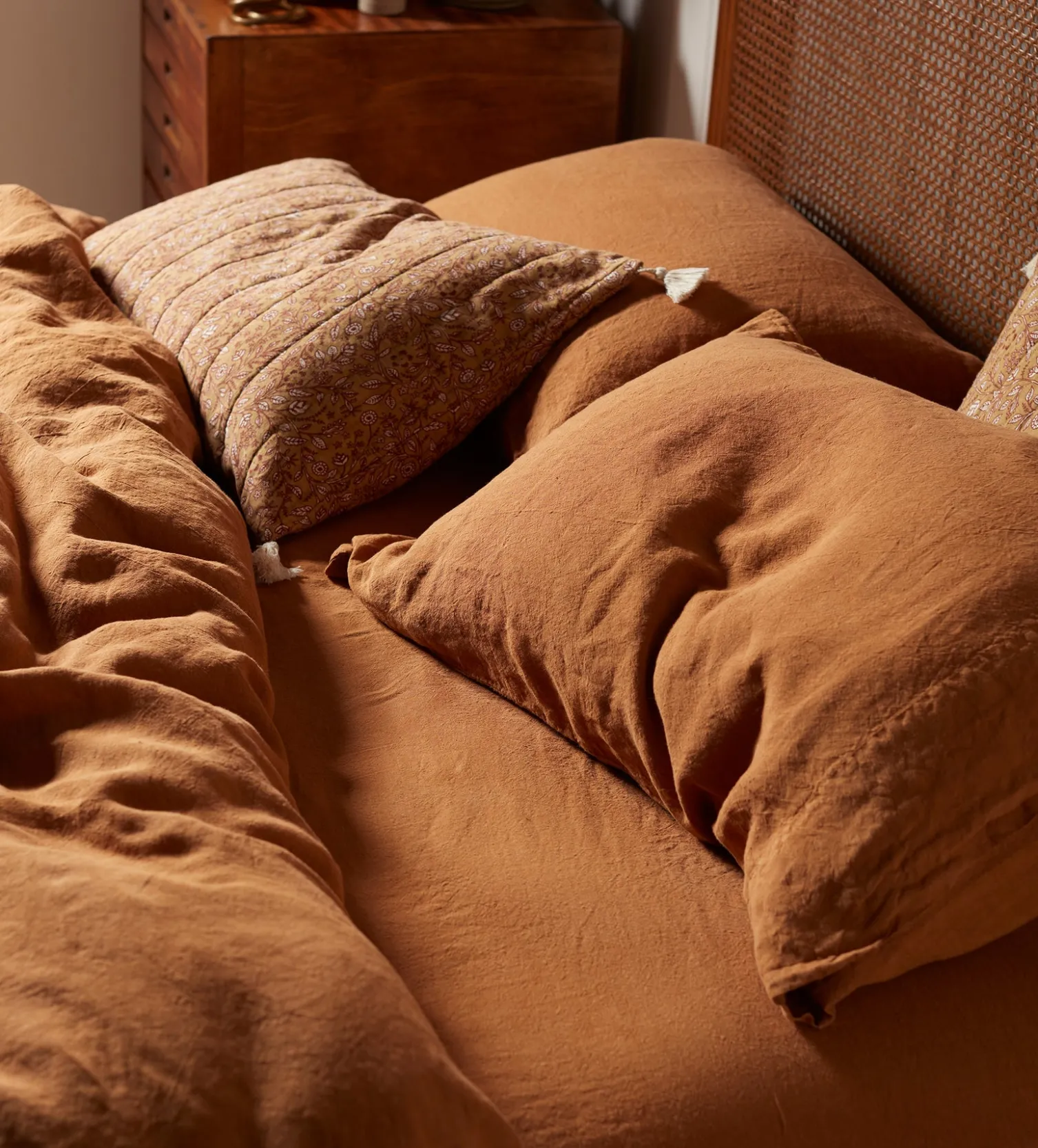 Secret Linen Store Amber 100% Linen Fitted Sheet