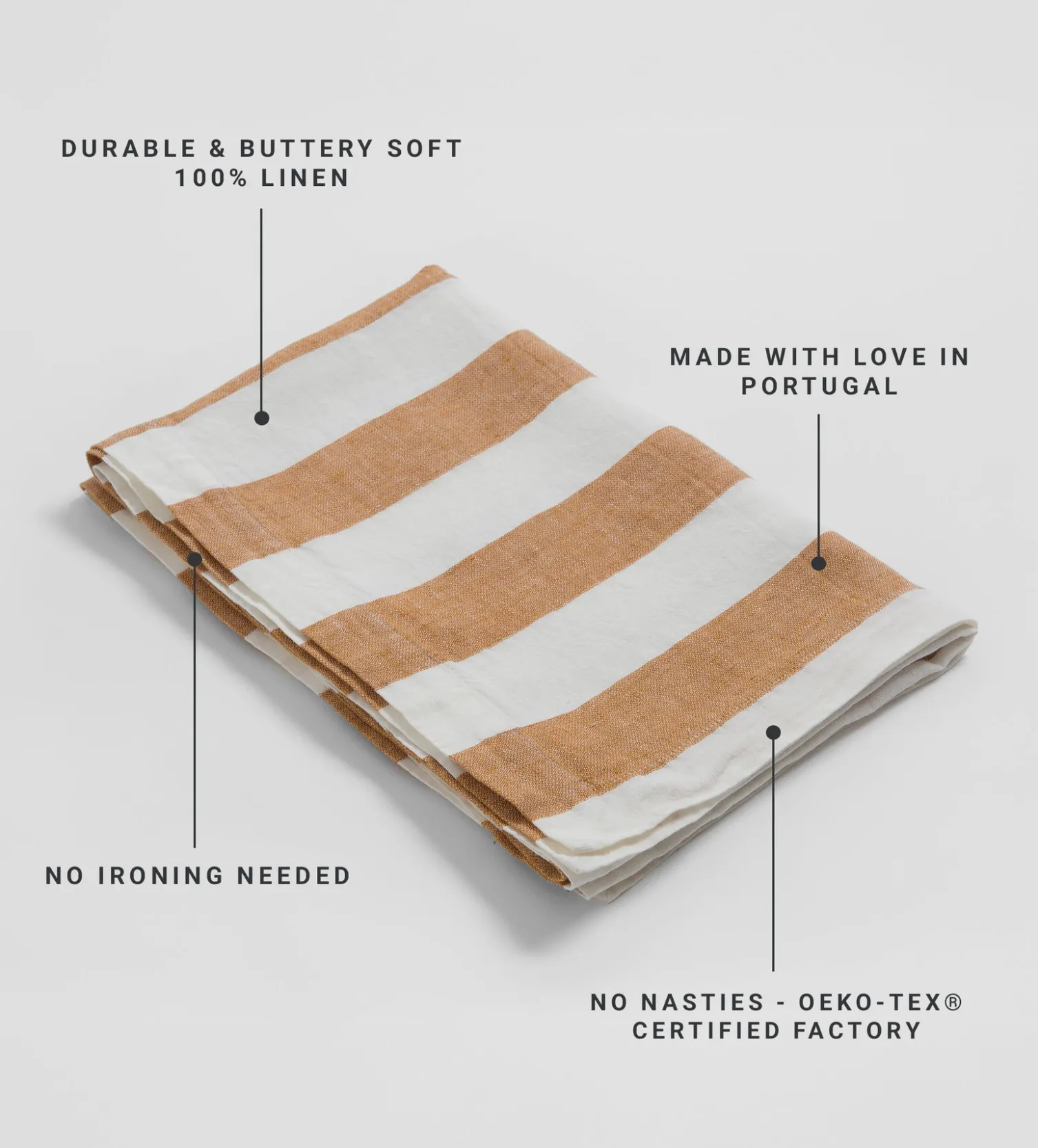 Secret Linen Store Amber Cora 100% Linen Table Runner