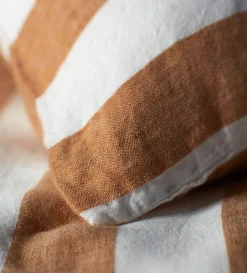 Secret Linen Store Amber Cora Stripe 100% Linen Duvet Cover
