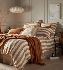Secret Linen Store Amber Cora Stripe Linen Valance