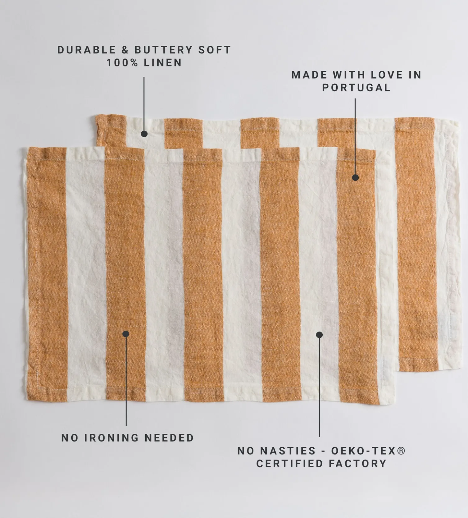 Secret Linen Store 100% Linen Placemats - Set of 2