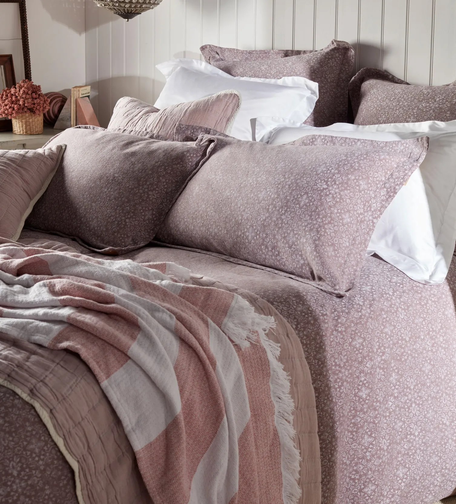 Secret Linen Store Ash Rose Sofia 100% Cotton Blanket