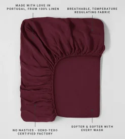 Secret Linen Store 100% Linen Fitted Sheet