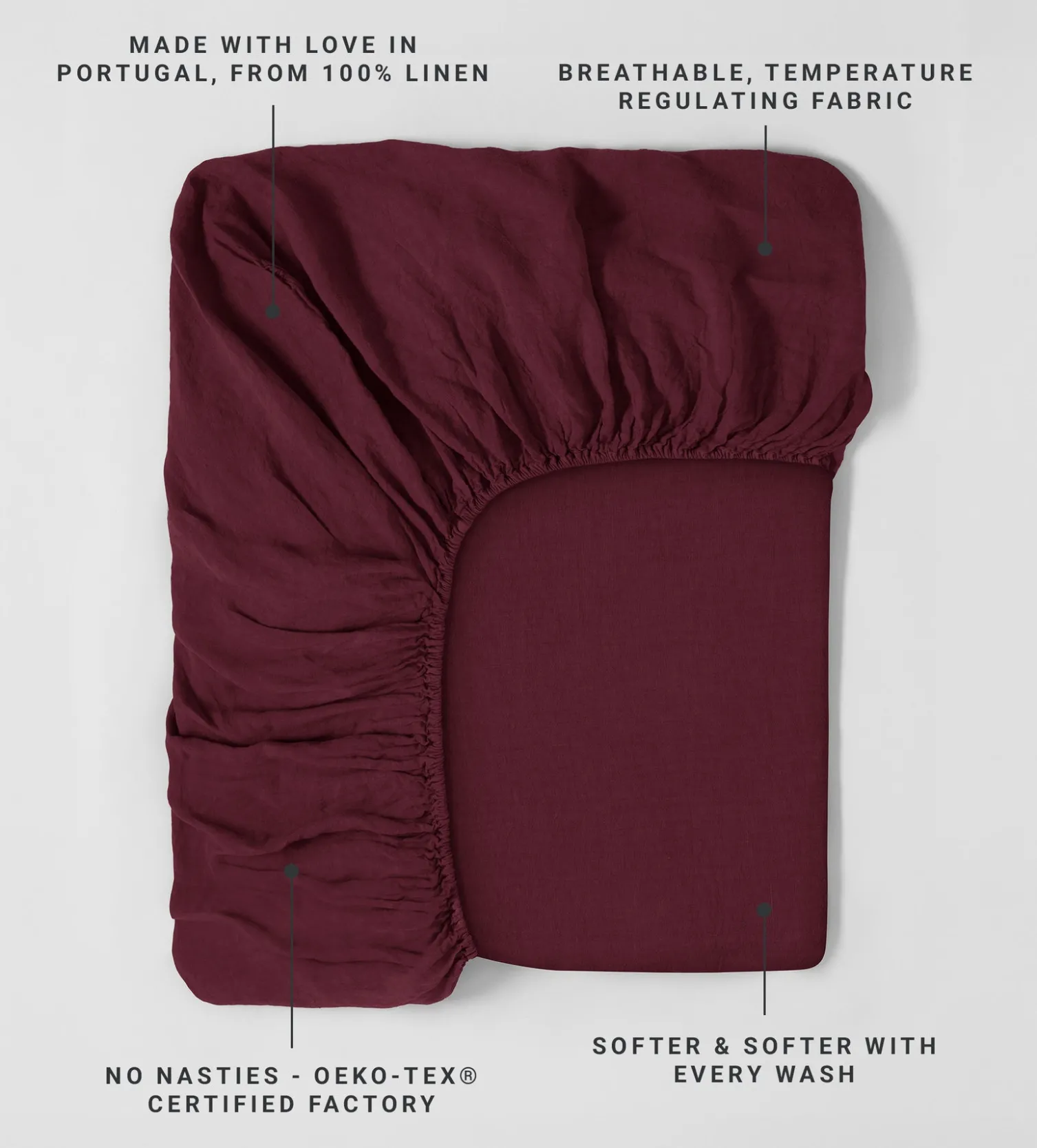 Secret Linen Store 100% Linen Fitted Sheet