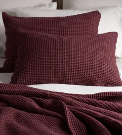 Secret Linen Store Beetroot Big Waffle 100% Cotton Cushion Cover
