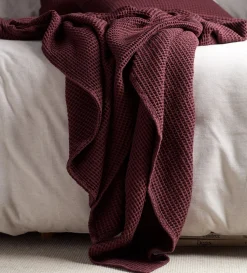 Secret Linen Store Beetroot Big Waffle 100% Cotton Cushion Cover