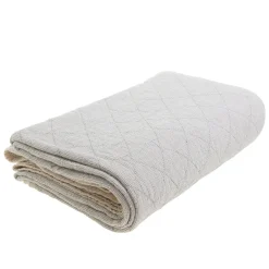 Secret Linen Store Black and Natural Stripe 100% Cotton Quilted Throw