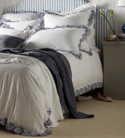 Secret Linen Store Blue Elsie Cotton Linen Duvet Cover