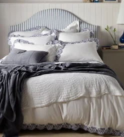 Secret Linen Store Blue Elsie Cotton Linen Duvet Cover