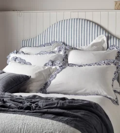 Secret Linen Store Blue Elsie Cotton Linen Pillowcase