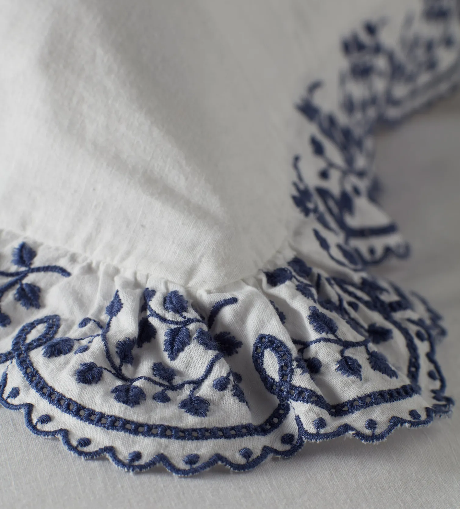 Secret Linen Store Blue Elsie Cotton Linen Pillowcase