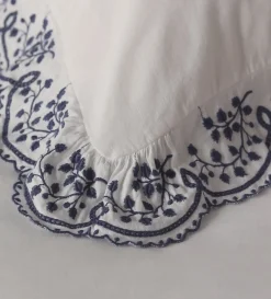 Secret Linen Store Blue Elsie Cotton Linen Pillowcase