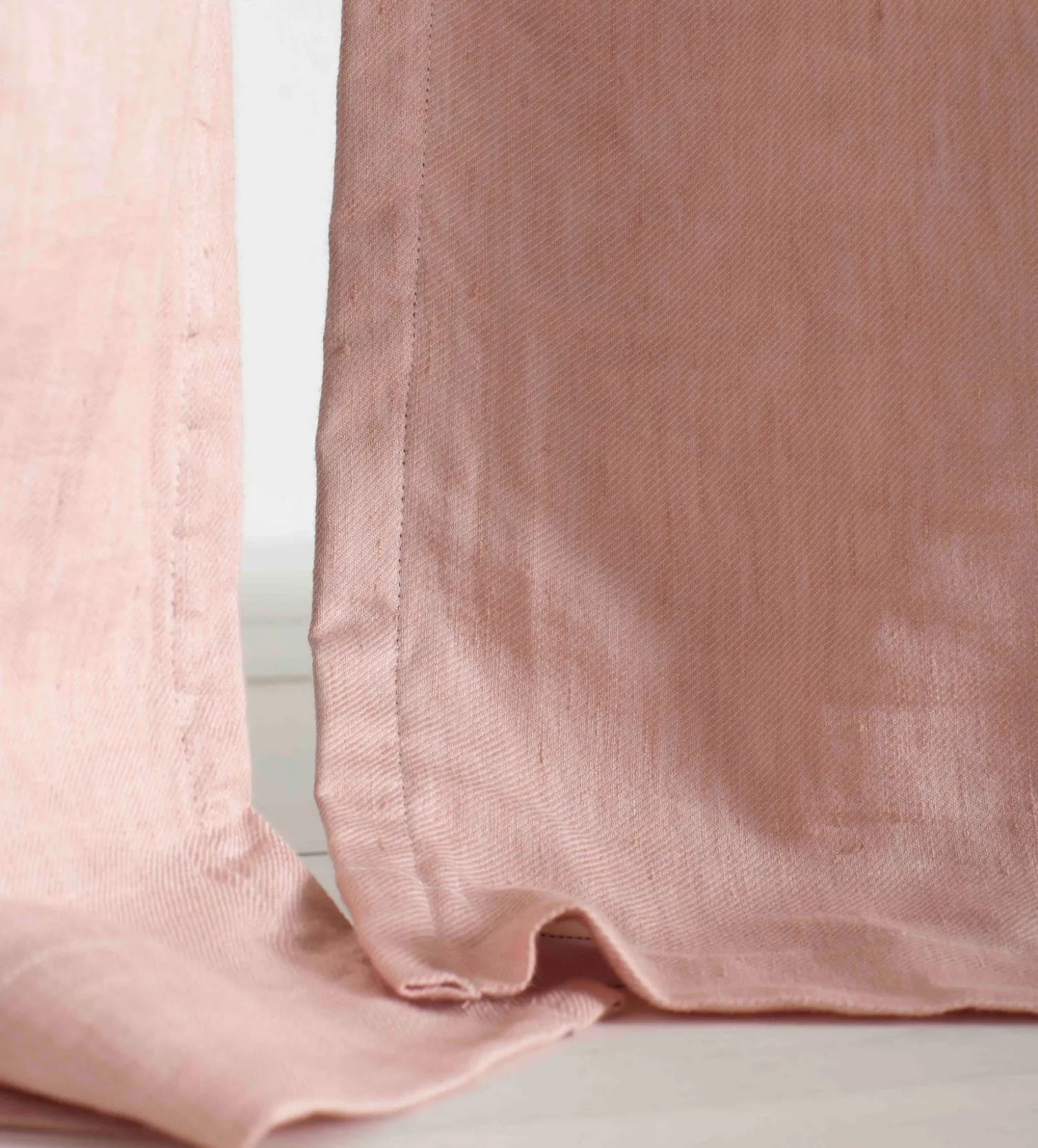 Secret Linen Store Twill Cotton Linen Blackout Pencil Pleat Curtains (Pair)