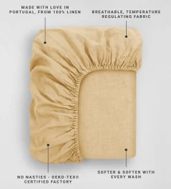 Secret Linen Store 100% Linen Fitted Sheet