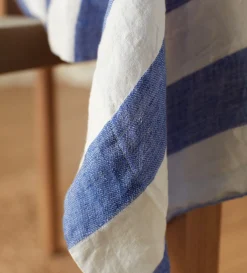 Secret Linen Store Cobalt Cora 100% Linen Tablecloth