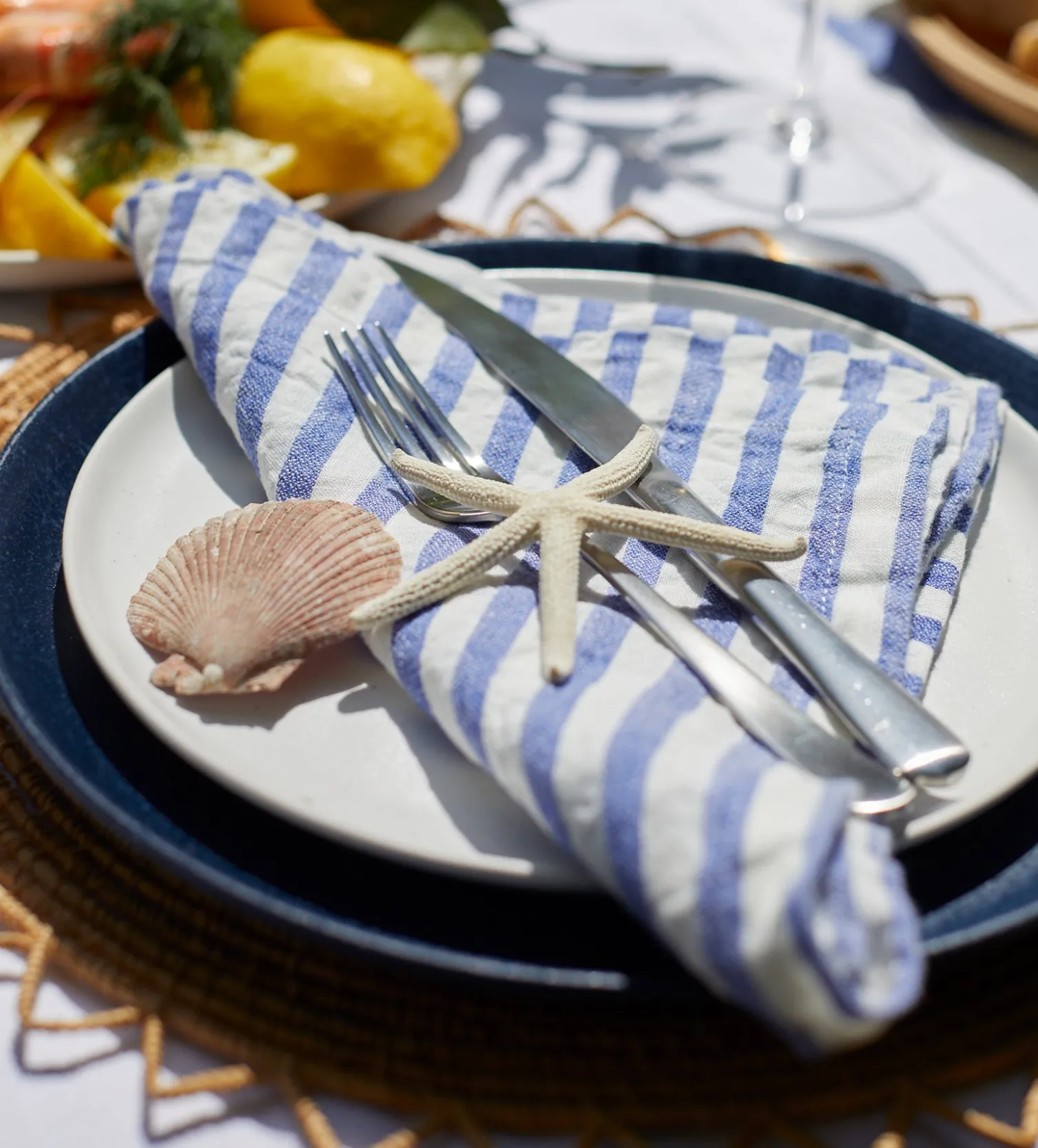 Secret Linen Store Cobalt 100% Linen Napkins - Set of 4