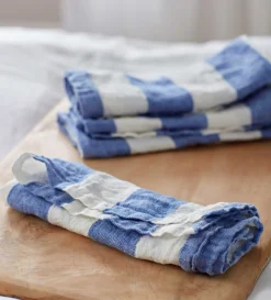 Secret Linen Store Cobalt 100% Linen Napkins - Set of 4