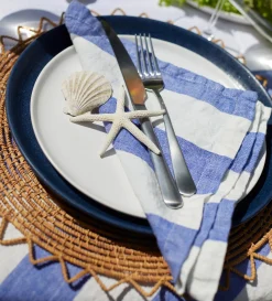 Secret Linen Store Cobalt 100% Linen Napkins - Set of 4