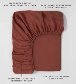 Secret Linen Store 100% Linen Fitted Sheet