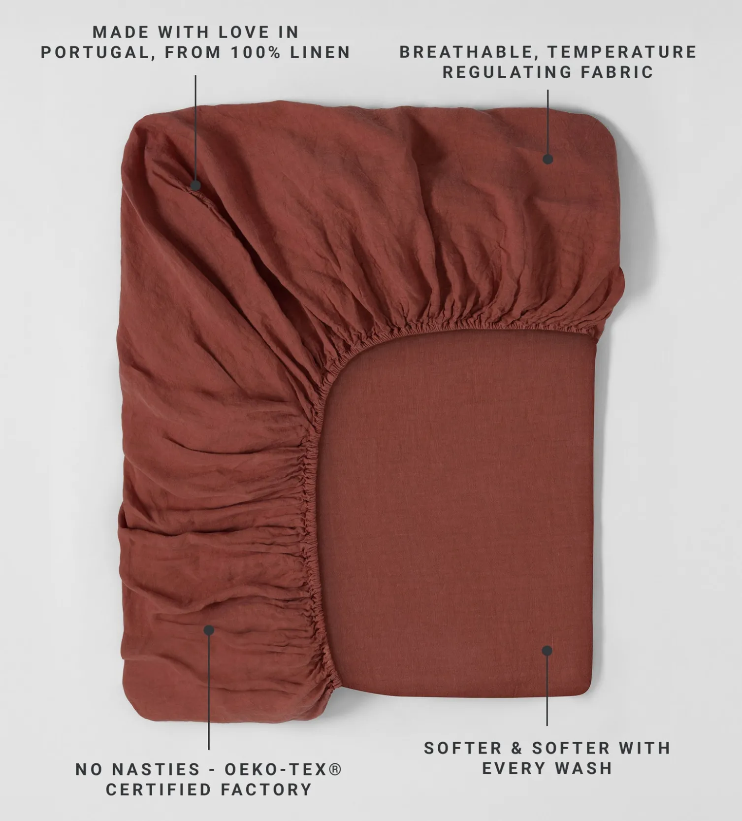 Secret Linen Store 100% Linen Fitted Sheet