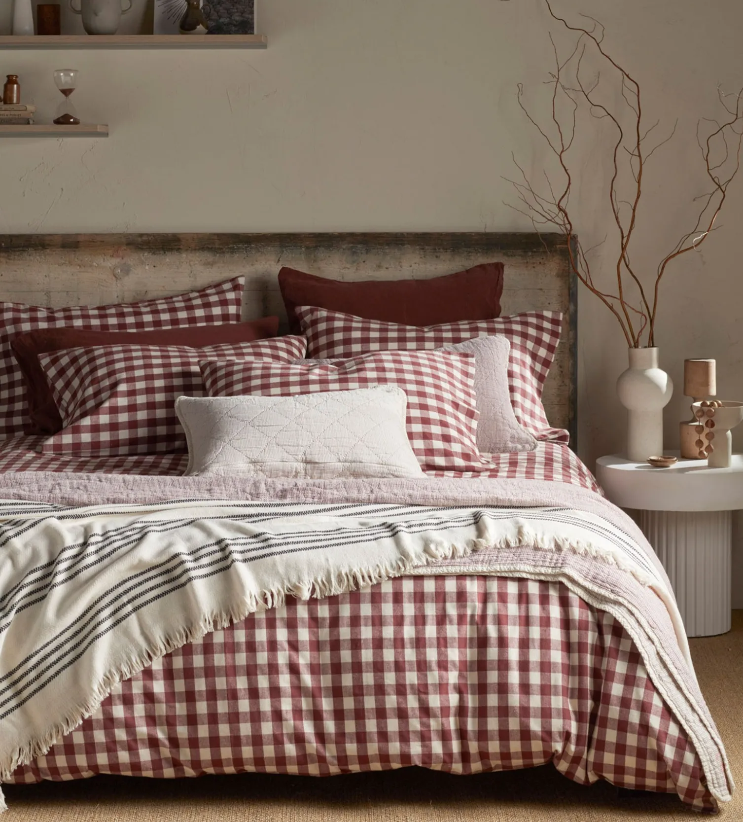Secret Linen Store Gingham Brushed 100% Organic Cotton Duvet Cover