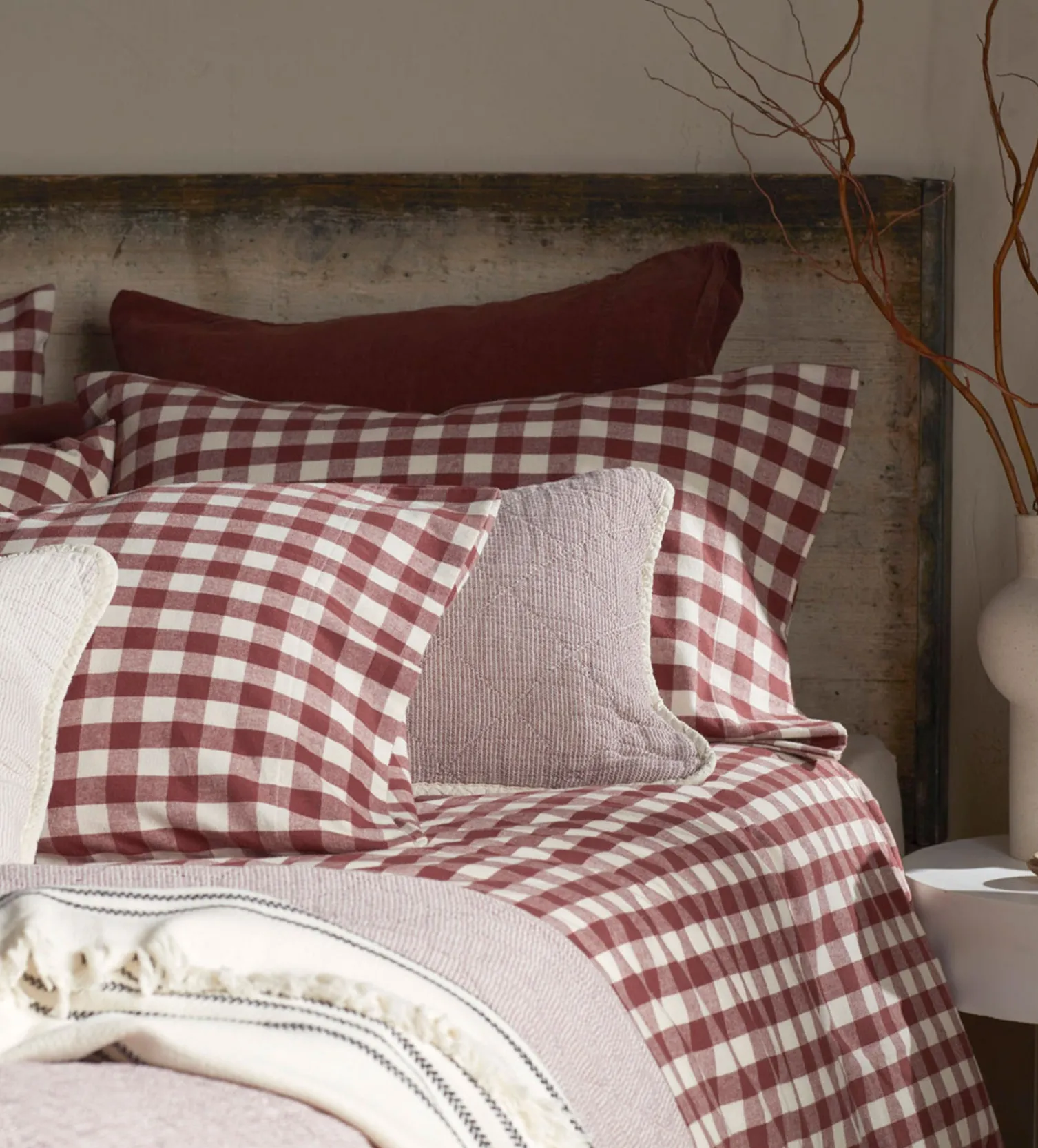Secret Linen Store Gingham Brushed 100% Organic Cotton Duvet Cover