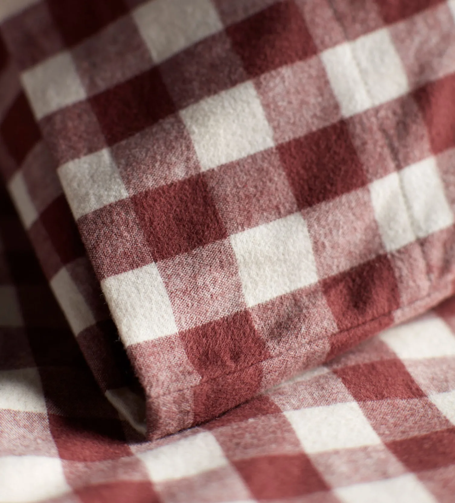 Secret Linen Store Gingham Brushed 100% Organic Cotton Pillowcase