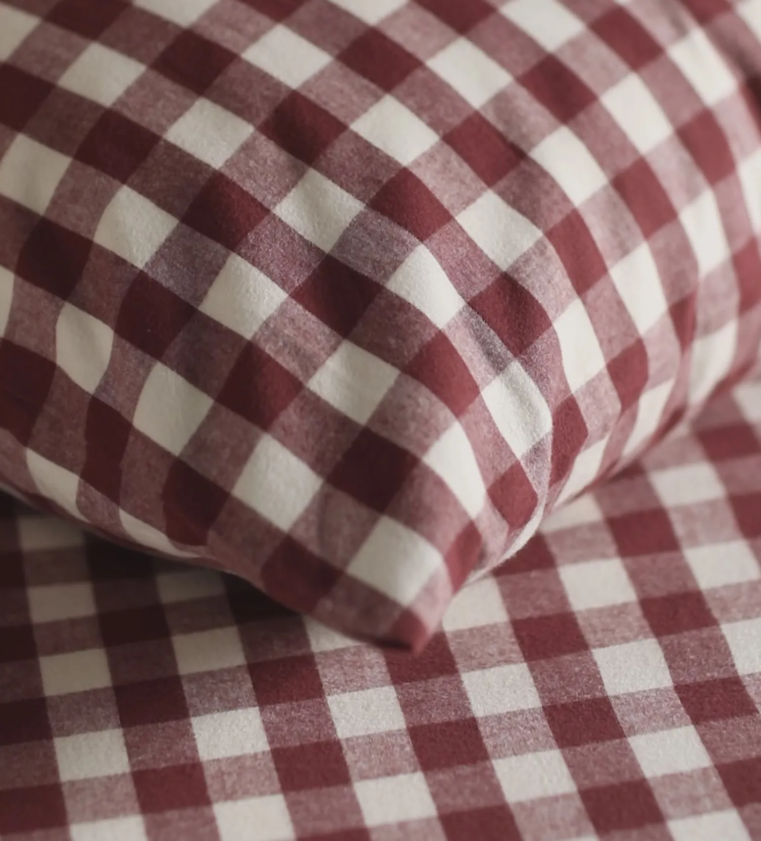 Secret Linen Store Gingham Brushed 100% Organic Cotton Pillowcase