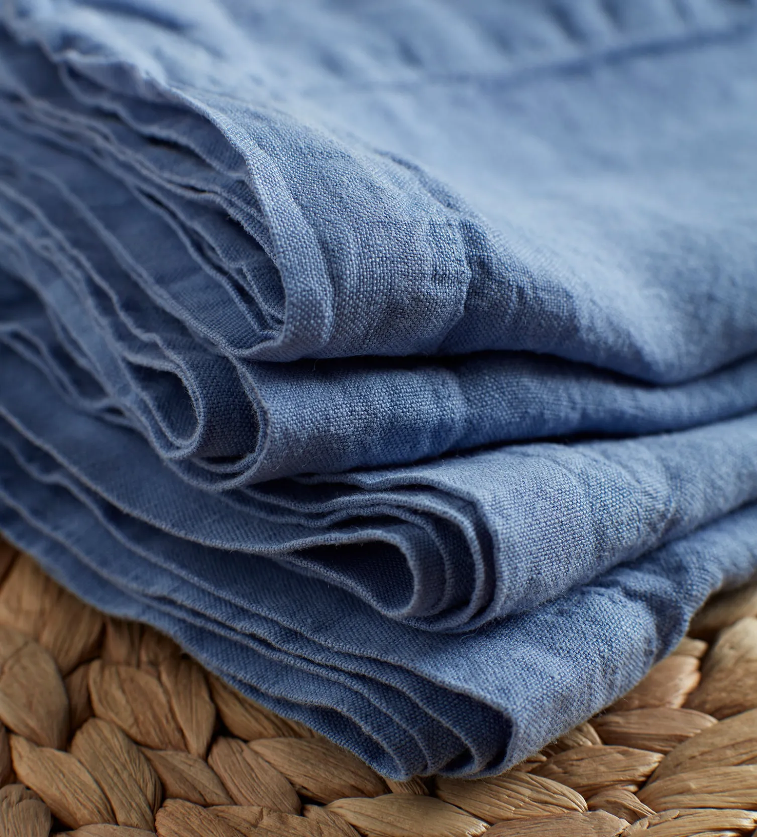 Secret Linen Store Blue 100% Linen Napkins - Set of 4