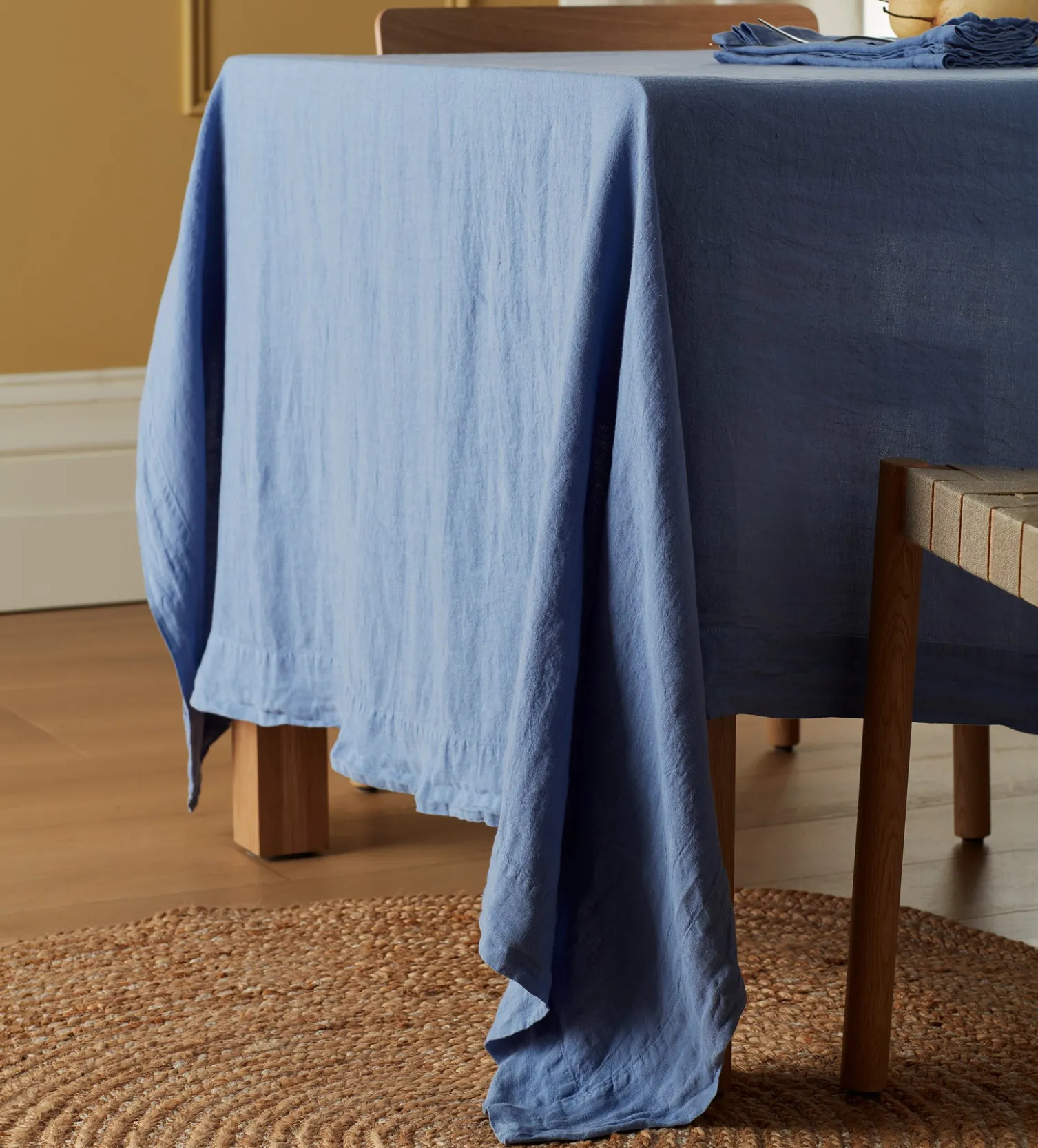 Secret Linen Store Blue 100% Linen Tablecloth