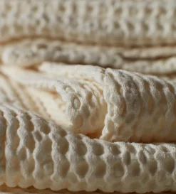 Secret Linen Store Cream 100% Cotton Waffle Towels