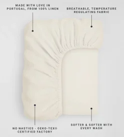 Secret Linen Store 100% Linen Fitted Sheet