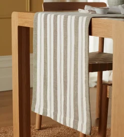 Secret Linen Store Dark Olive Isaac 100% Cotton Table Runner