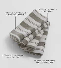 Secret Linen Store Dark Olive Isaac 100% Cotton Napkins - Set of 4