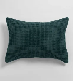 Secret Linen Store Darkest Spruce Big Waffle 100% Cotton Cushion Cover