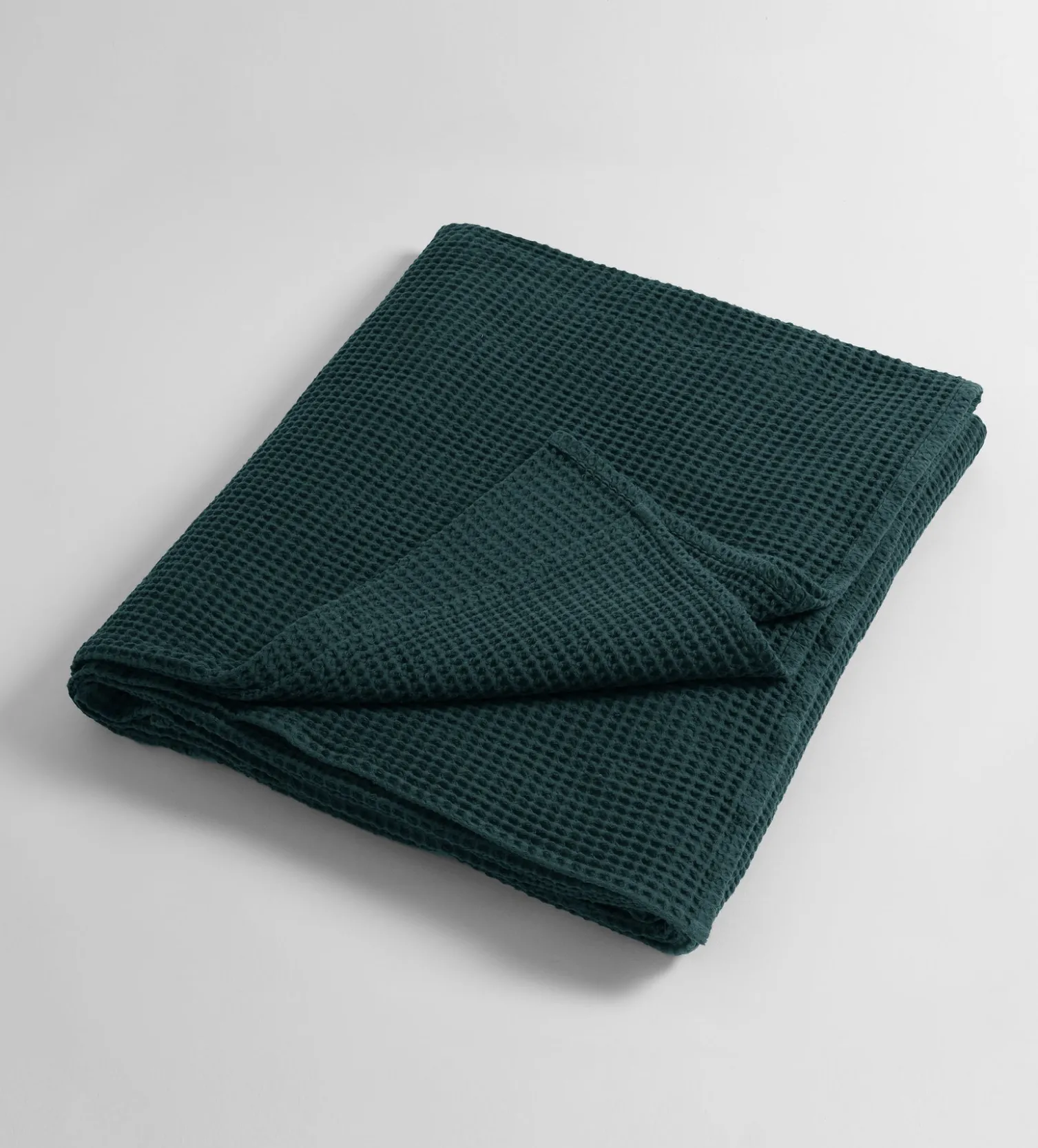 Secret Linen Store Darkest Spruce Big Waffle 100% Cotton Throw
