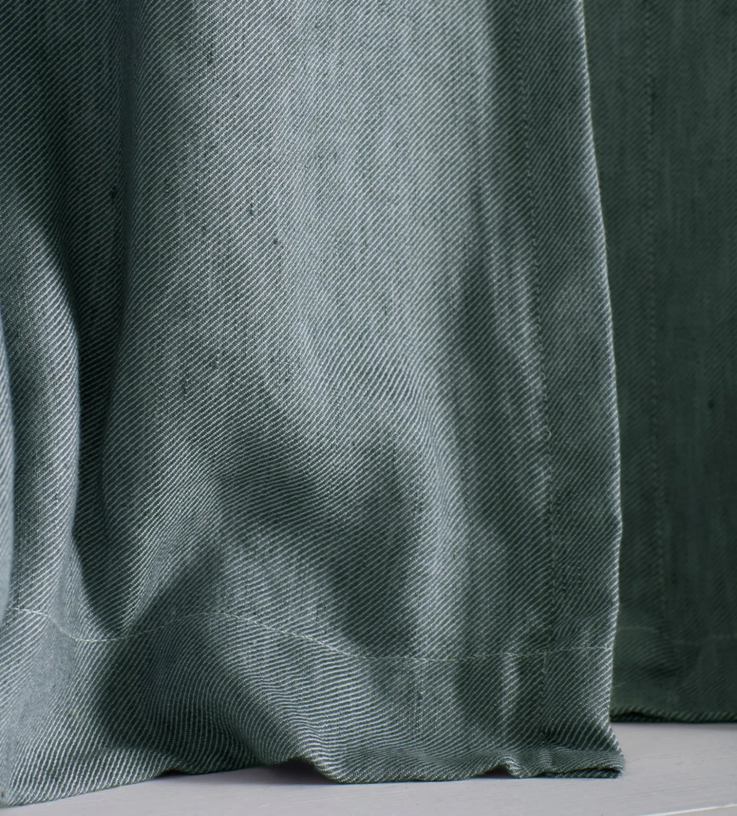 Secret Linen Store Twill Cotton Linen Blackout Pencil Pleat Curtains (Pair)