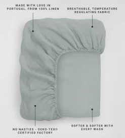Secret Linen Store 100% Linen Fitted Sheet