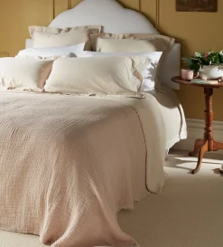 Secret Linen Store Dusty Pink Orla 100% Cotton Throw