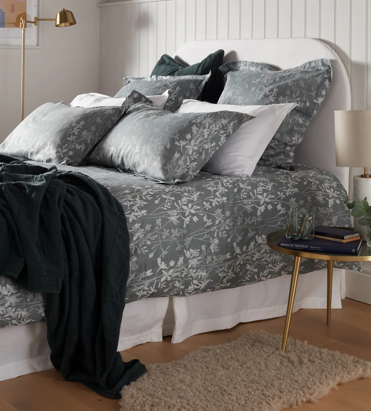 Secret Linen Store Florence Floral Jacquard 100% Cotton Pillowcase