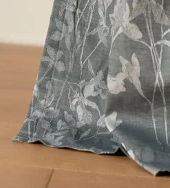 Secret Linen Store Florence Floral Jacquard 100% Cotton Lined Pencil Pleat Curtain (Pair)