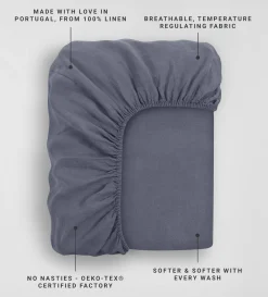 Secret Linen Store 100% Linen Fitted Sheet