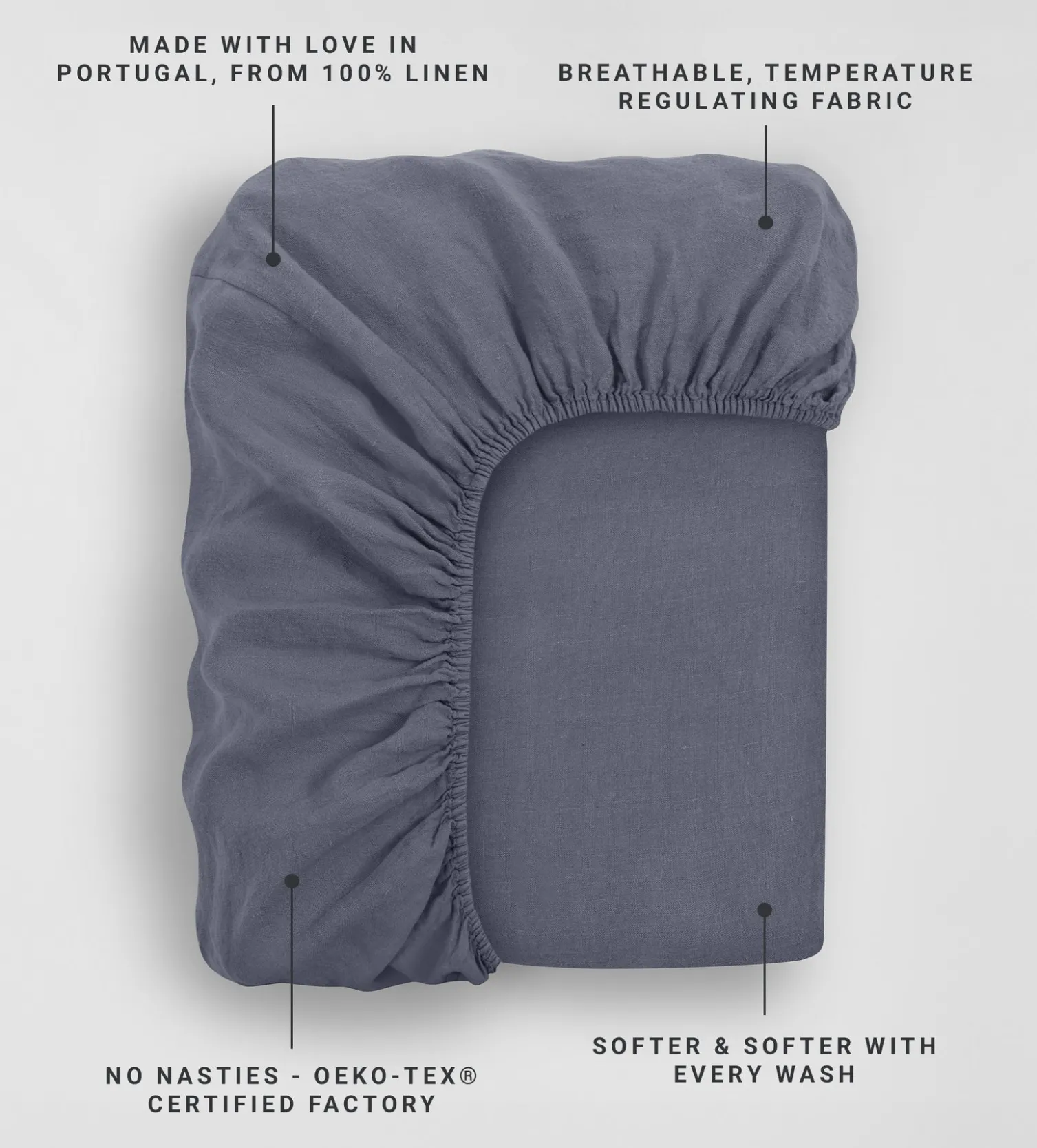 Secret Linen Store 100% Linen Fitted Sheet