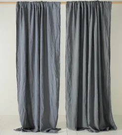 Secret Linen Store 100% Linen Loop Top Curtain (Single)