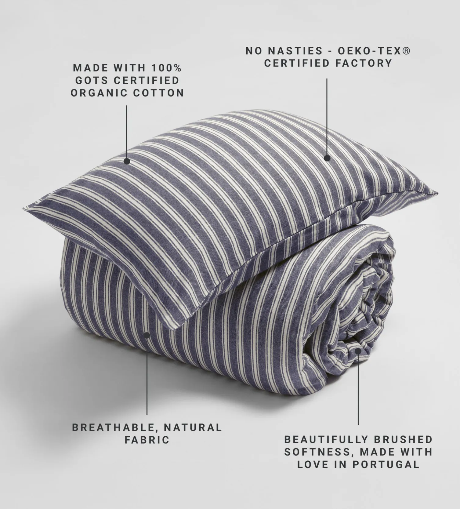 Secret Linen Store Brushed 100% Organic Cotton Pillowcase