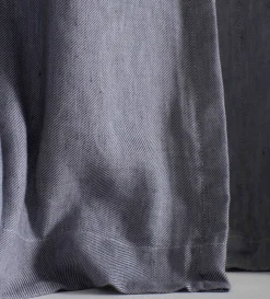 Secret Linen Store Twill Cotton Linen Blackout Pencil Pleat Curtains (Pair)