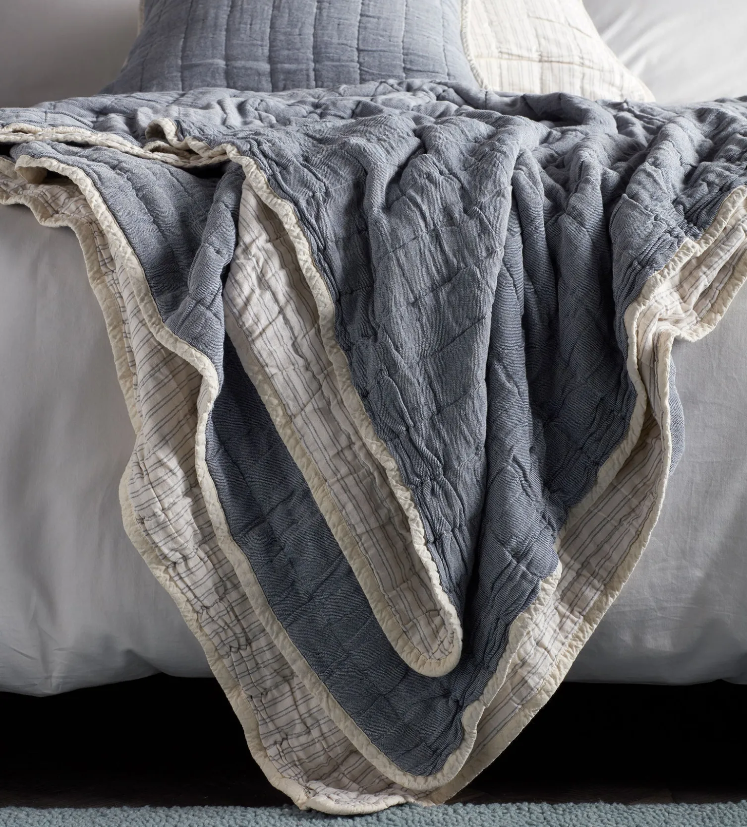 Secret Linen Store 100% Cotton Quilted Throw