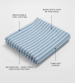 Secret Linen Store Glassette Teddy Stripe 100% Cotton Flat Sheet