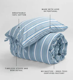Secret Linen Store Glassette Teddy Stripe 100% Cotton Duvet Cover